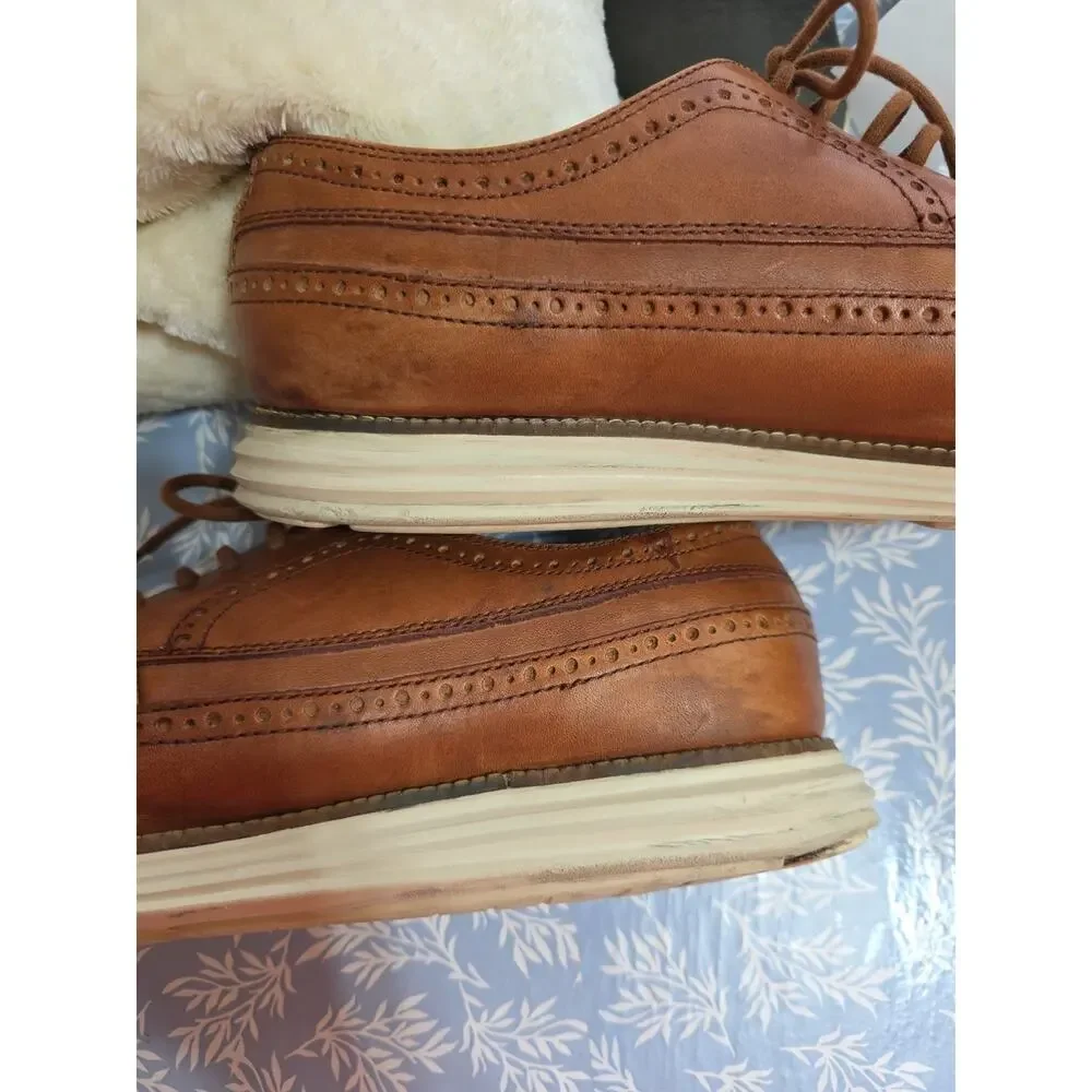 Cole Haan Original Grand Wingtip Brown Leather Oxfords Men Size 12M